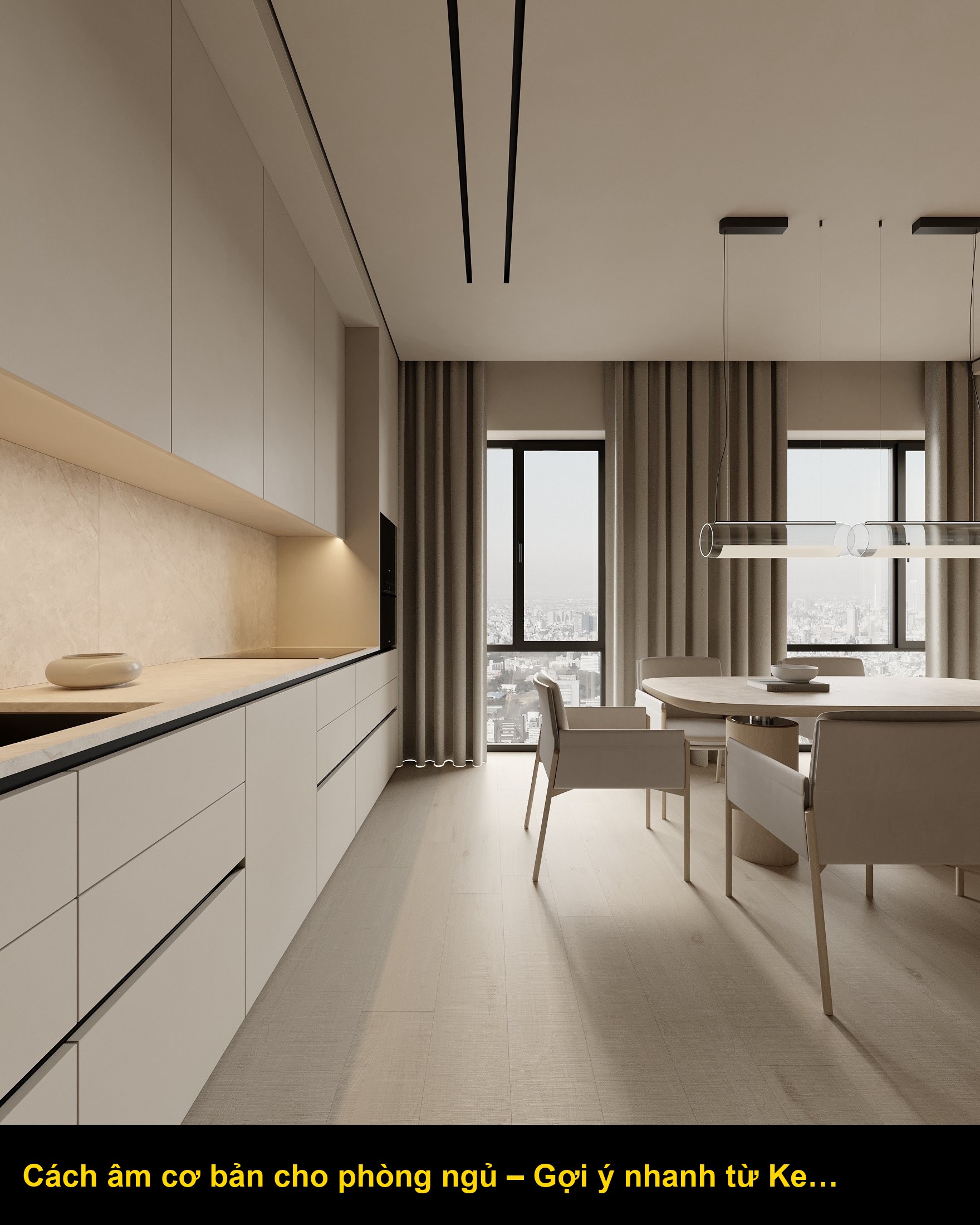 Một góc bếp hiện đại với các thiết bị thông minh tích hợp