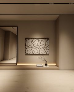 Phối cảnh nội thất phòng khách theo phong cách hiện đại